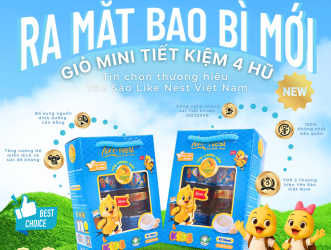 Ra Mắt Sản Phẩm Mới - Yến Chưng Sẵn Kids Vị Vani Like Nest 35% ( giỏ mini tiết kiệm 4 hũ yến) Tiện Lợi