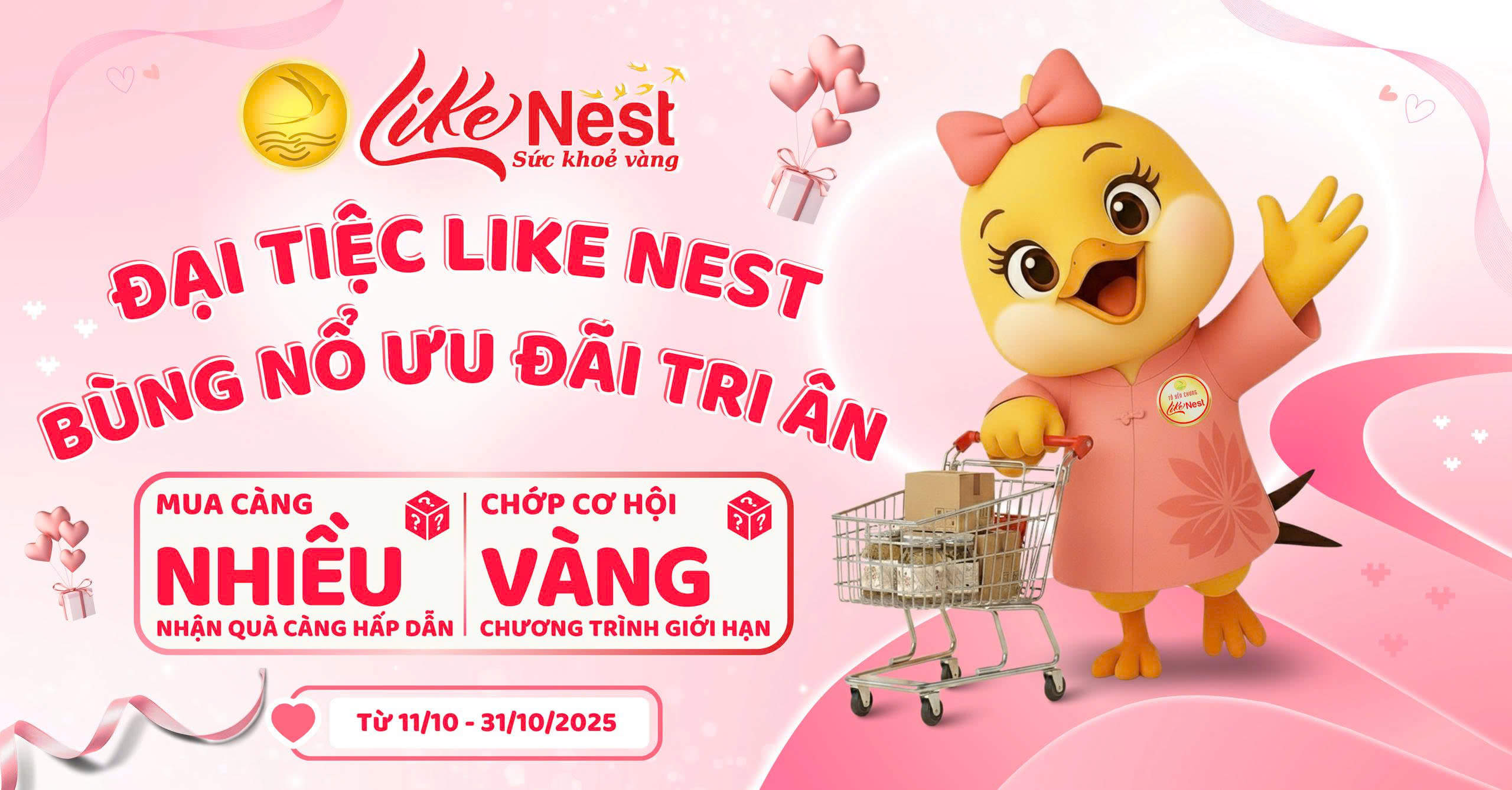 Chương Trình Đại Lý Yến Sào Like Nest Tháng 10/2025 - Ưu Đãi Lớn, Nhập Càng Nhiều, Lời Càng!