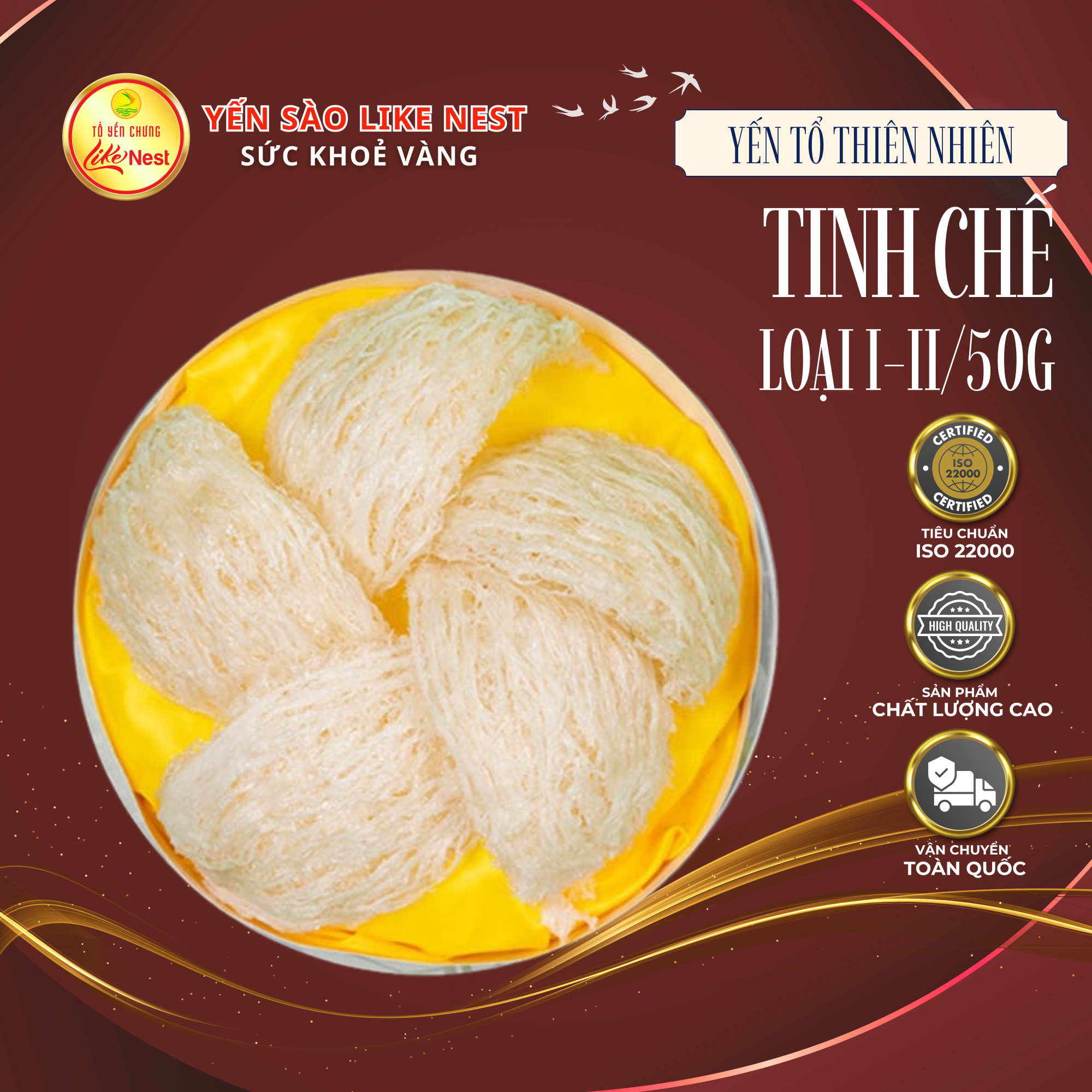 Yến Tinh Chế Loại 2 - 50g | Like Nest - Sức Khỏe Vàng