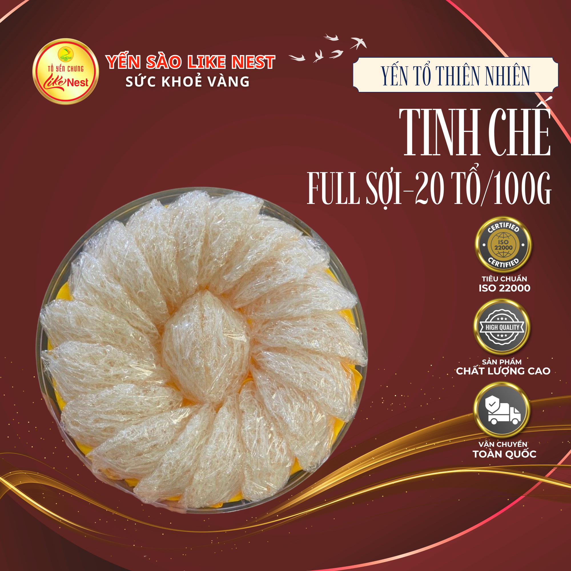  Yến Sào Tinh Chế Full Sợi - 20 Tổ