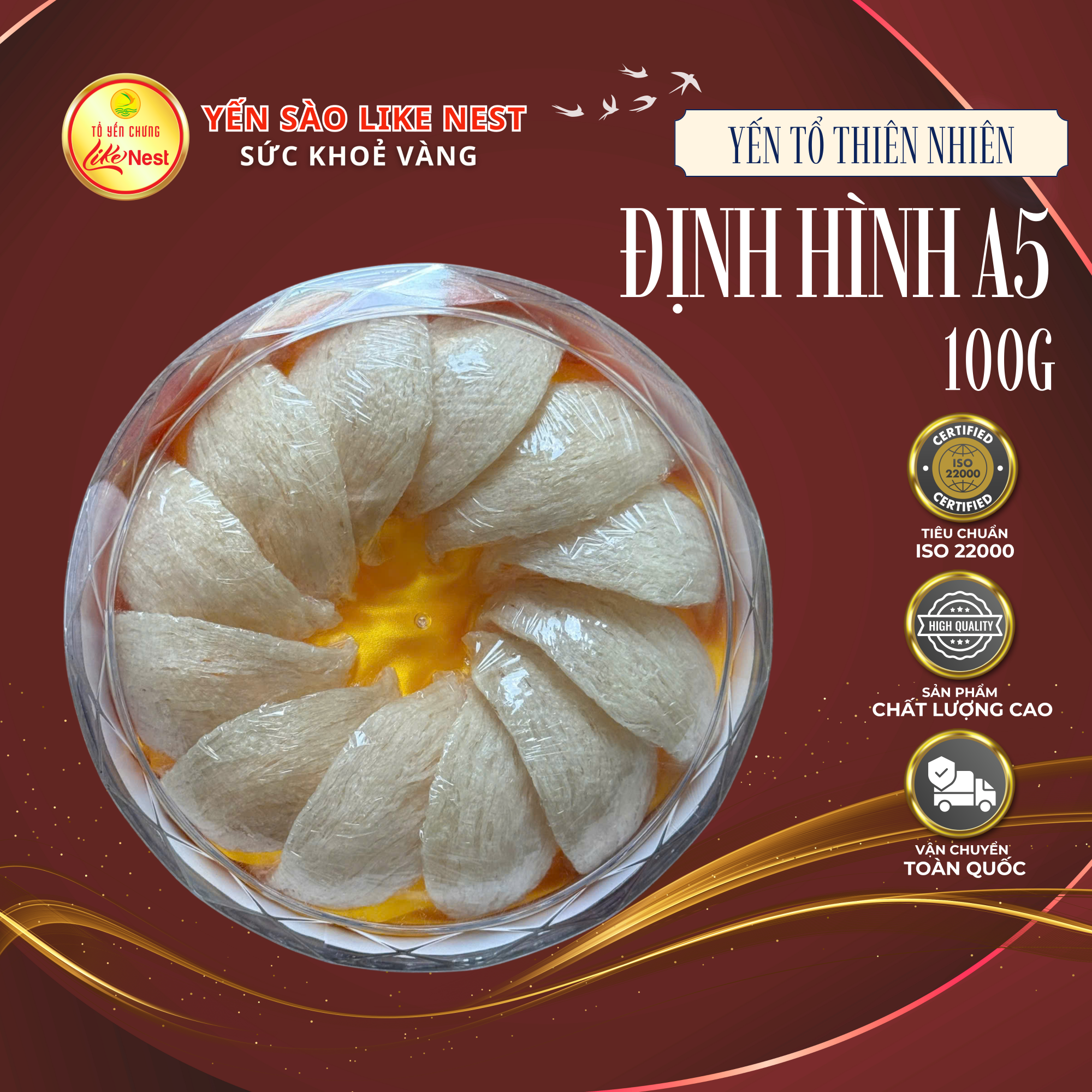 Yến Sào Định Hình A5 - 100g  | Like Nest - Sức Khỏe Vàng