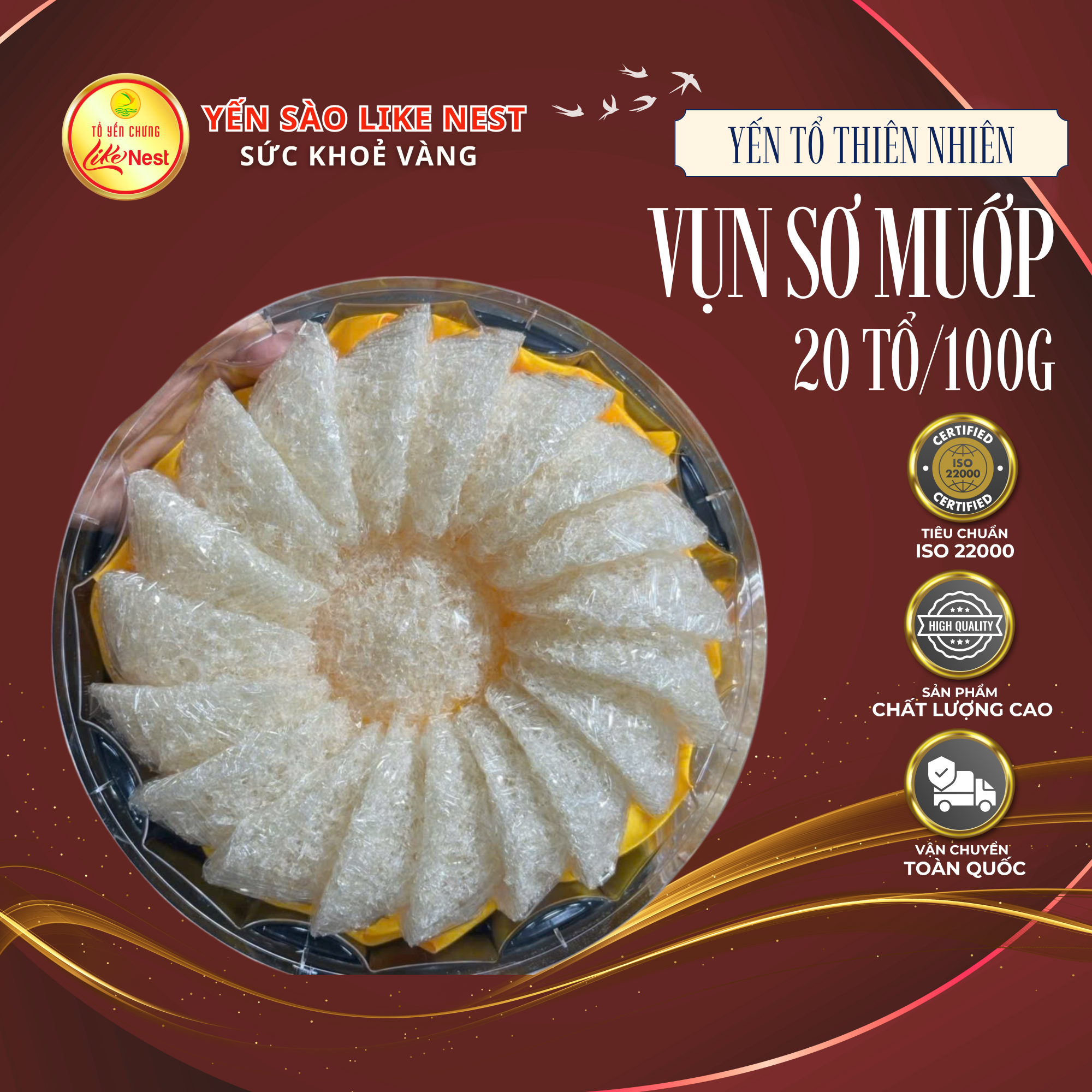 Yến Vụn Sơ Mướp - 20 Tổ 100g | Like Nest - Sức Khỏe Vàng