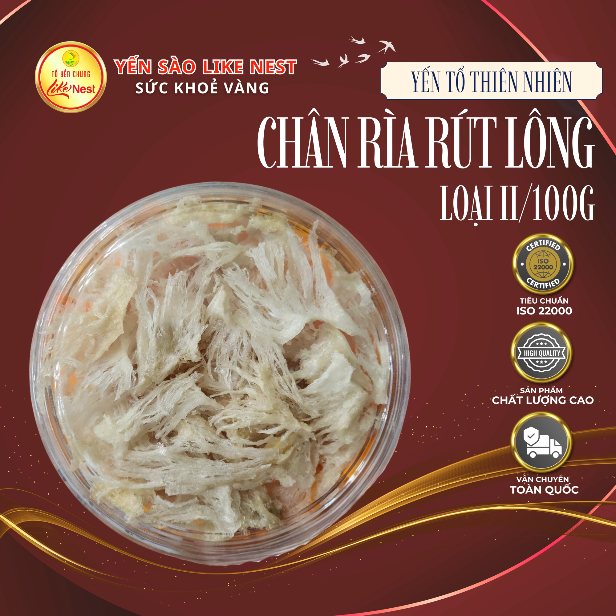Chân Rìa Rút Lông Loại 2 - 100g | Like Nest - Sức Khỏe Vàng